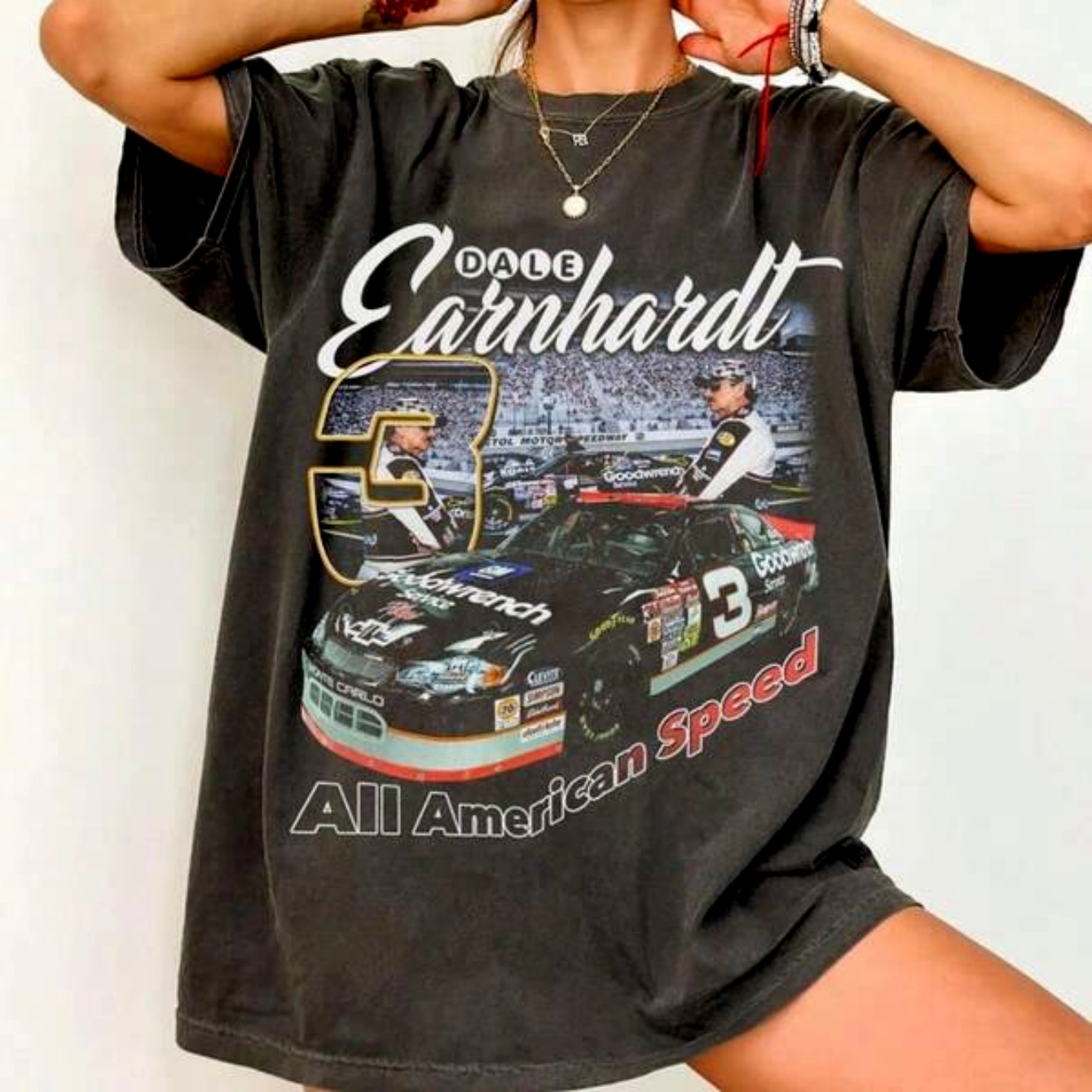 Washed Drop Shoulder Tee , Com Fort Colors 90S Da Le Ea Rnhardt Na Scar Racing Shirt, Da Le Earnhardt Nas Car Racing T-Shirt