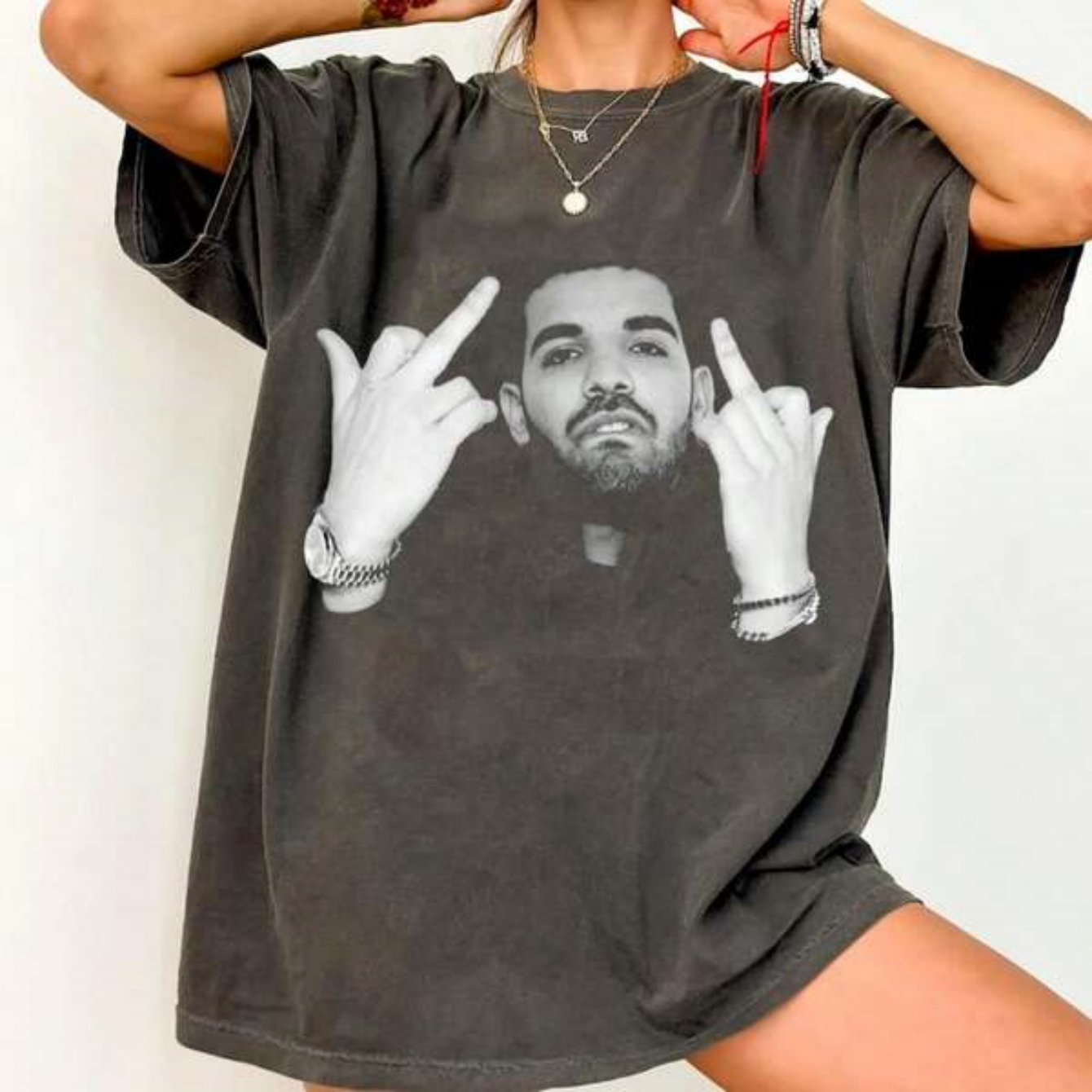 Washed Drop Shoulder Tee , Drake  T-Shirt _ Rap Merch Graphic Tee _ For All The Dogs _ Rare Hip Hop